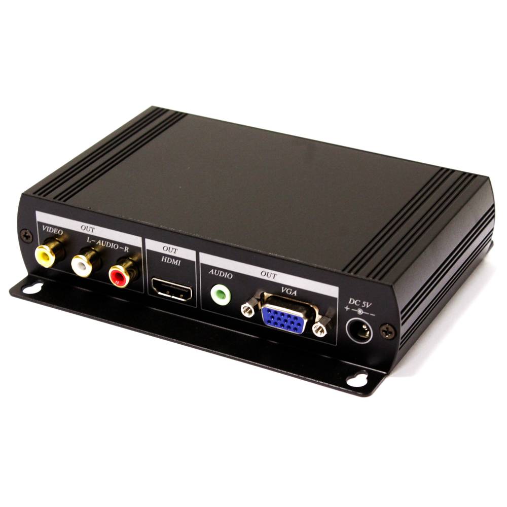 Conversor de CVBS a VGA y HDMI con soporte de audio estéreo