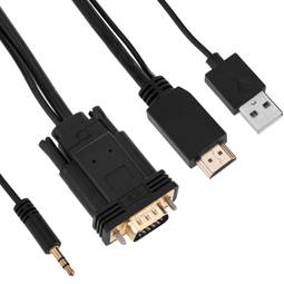 Cavo convertitore da HDMI a VGA con audio e alimentazione USB 1,5 m
