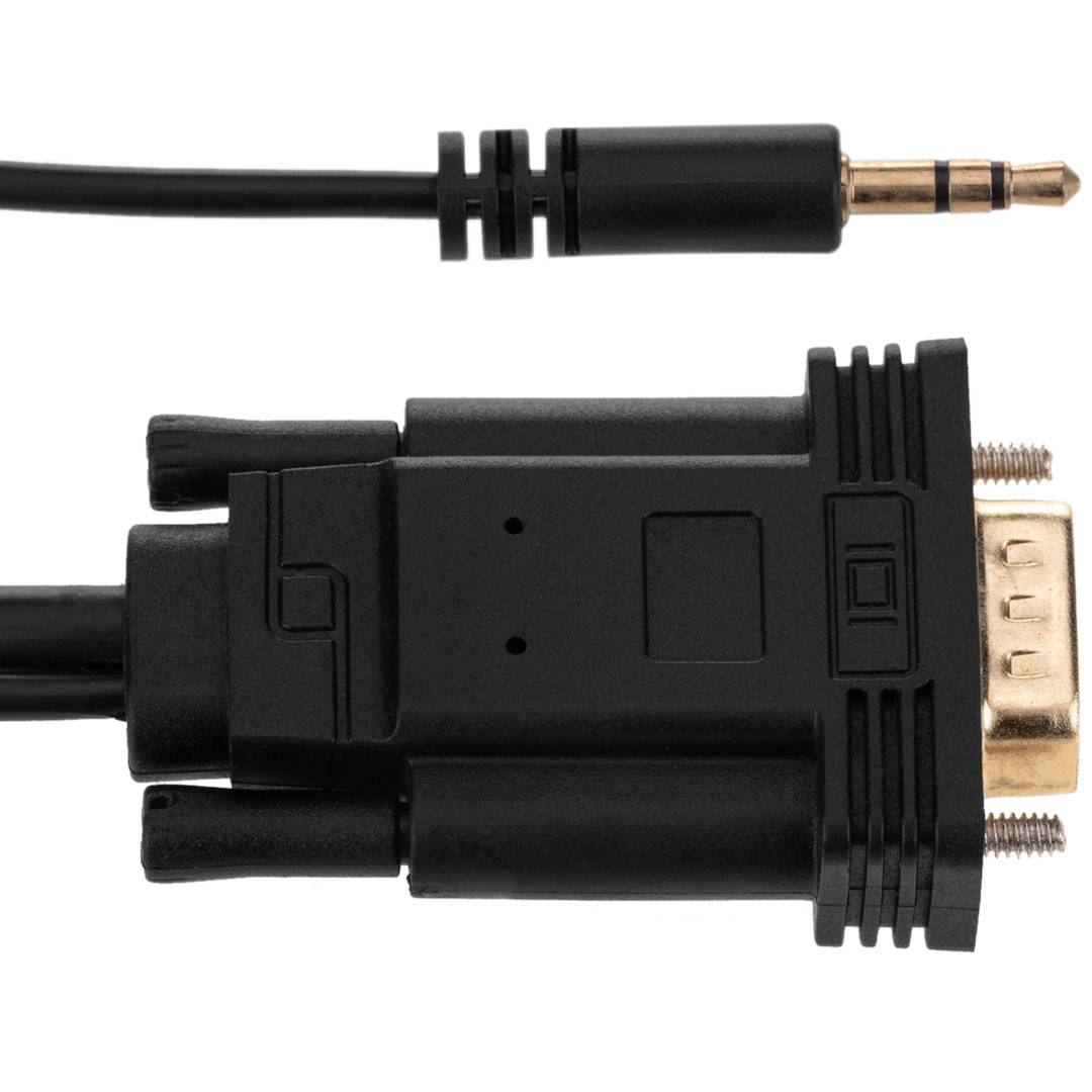 Cabo HDMI para VGA com áudio e alimentação USB de 1,5 m
