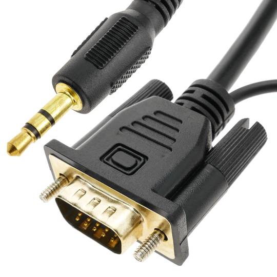 Cordon HDMI 1.4 /M vers VGA / M + Audio jack 3.5 mm / M - 3 m