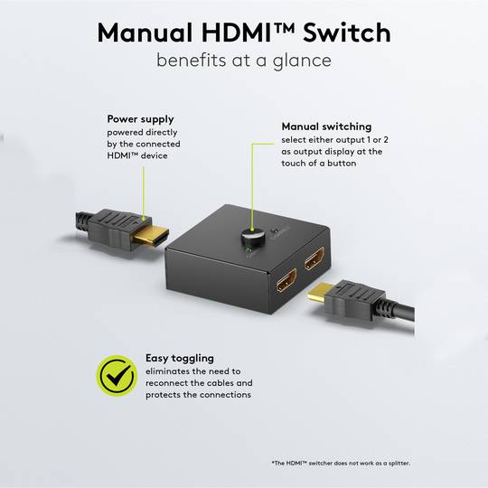 Bidirectionnelle Switch HDMI 2-Port