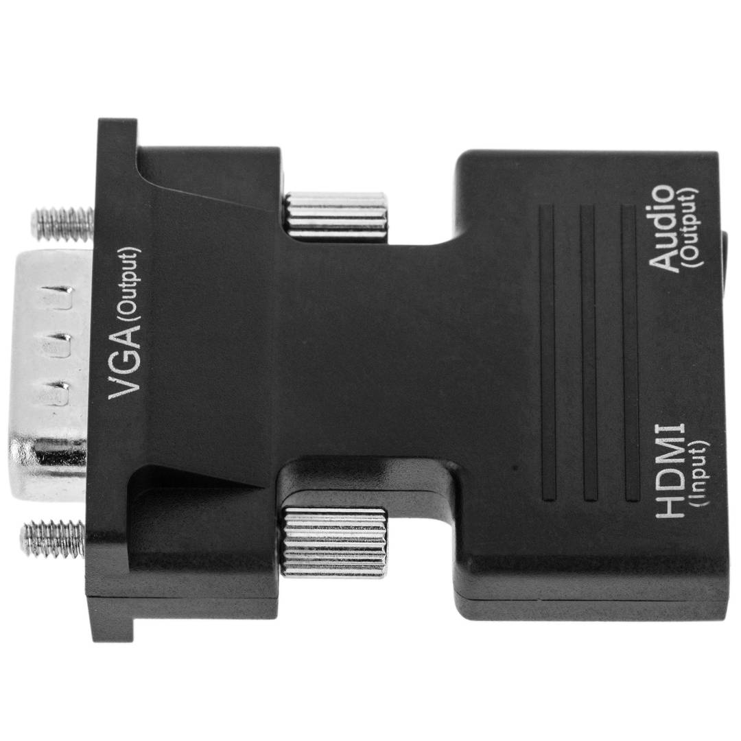 Convertitore da HDMI a VGA con audio stereo analogico nero
