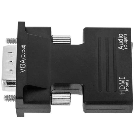 Convertitore da HDMI a VGA con audio stereo analogico nero