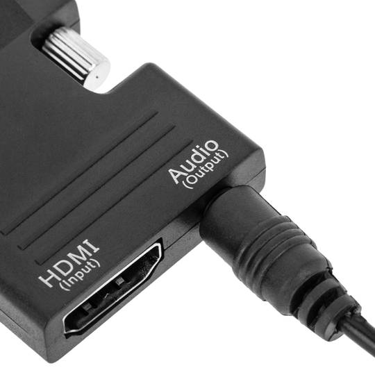 Convertitore da HDMI a VGA con audio stereo analogico nero