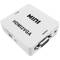 Convertisseur HDMI vers VGA avec audio stéréo analogique couleur blanche
