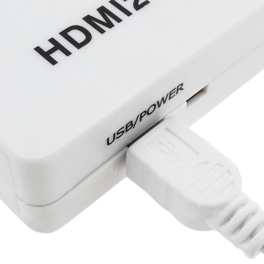 Convertisseur HDMI vers VGA avec audio stéréo analogique couleur blanche