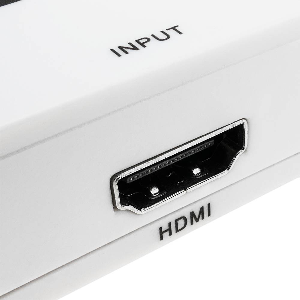 Convertisseur HDMI vers VGA avec audio stéréo analogique couleur blanche