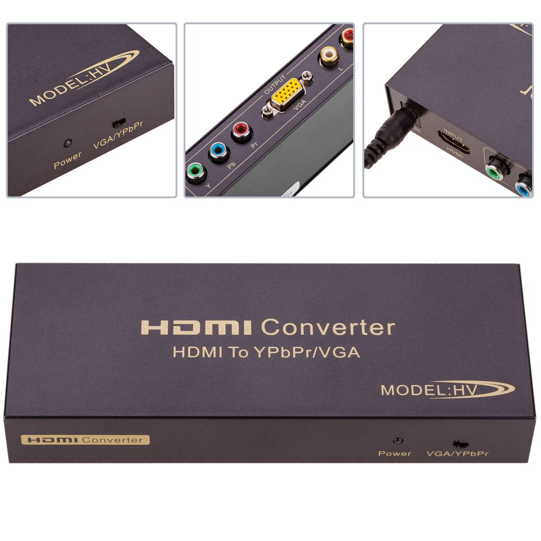 Convertisseur RGB YPbPr femelle et audio vers HDMI femelle dans un