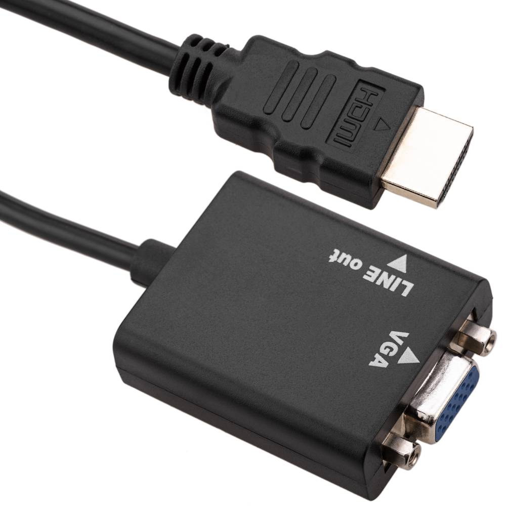 HDMI to converter with analog audio black colour