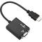 Konwerter HDMI na VGA z analogowym dźwiękiem stereo czarnym