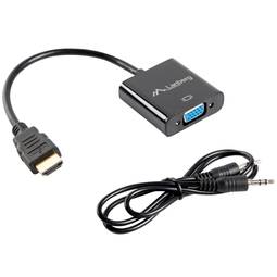 Adaptateur Lanberg HDMI mâle vers VGA femelle avec mini Jack femelle 20 cm