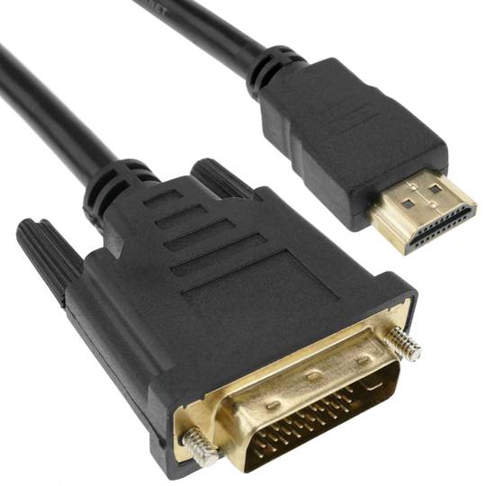 langs Wrok Ananiver HDMI-kabel type HDMI-A mannelijk naar DVI-D mannelijk 1 m - Cablematic