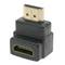 Adaptador HDMI de tipo HDMI-A macho a HDMI-A hembra acodado abajo