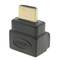 Adaptador HDMI de tipo HDMI-A macho a HDMI-A hembra acodado abajo