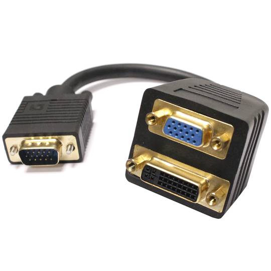 Pasywny kabel powielacza od VGA do VGA i DVI-I