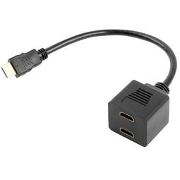 Cable duplicador HDMI Lanberg AD-0019-BK de 1 HDMI macho a 2 HDMI hembra de 20cm