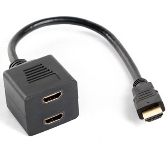 Adaptador de Conector de Cable de Versión HDMI Macho a Doble HDMI Hemb
