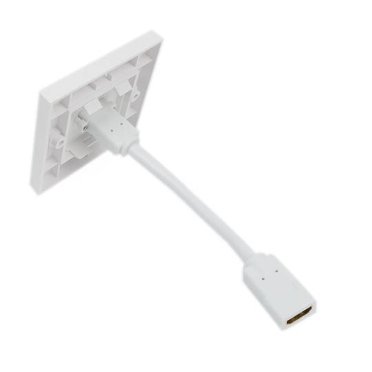 Caixa de paret canaleta 80x80 1 HDMI femella amb cable configurable