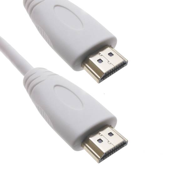 HDMI 1.4-Kabel mit Typ-A-Stecker auf Typ-A-Stecker, 5 m, weiß