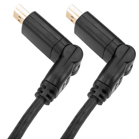 HDMI-A Stecker auf HDMI-A Stecker 1 m mit 180-Grad-Drehung