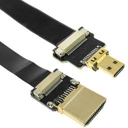 Cable vídeo HDMI plano FPV 50 cm A-macho a micro D-macho