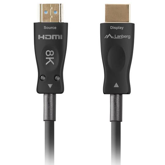 Kabel optyczny Lanberg HDMI V2.1 męski na męski 20 m czarny CA-HDMI-30FB-0200-BK