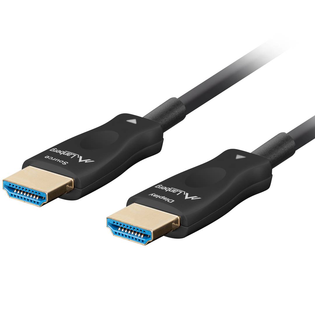 Lanberg HDMI V2.1 optisches Kabel Stecker auf Stecker 30 m schwarz CA-HDMI-30FB-0300-BK