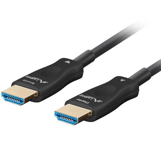 Lanberg HDMI V2.1 optisches Kabel Stecker auf Stecker 80 m schwarz CA-HDMI-30FB-0800-BK