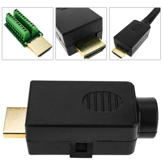 Conector HDMI con bloque de terminales para conectar cable