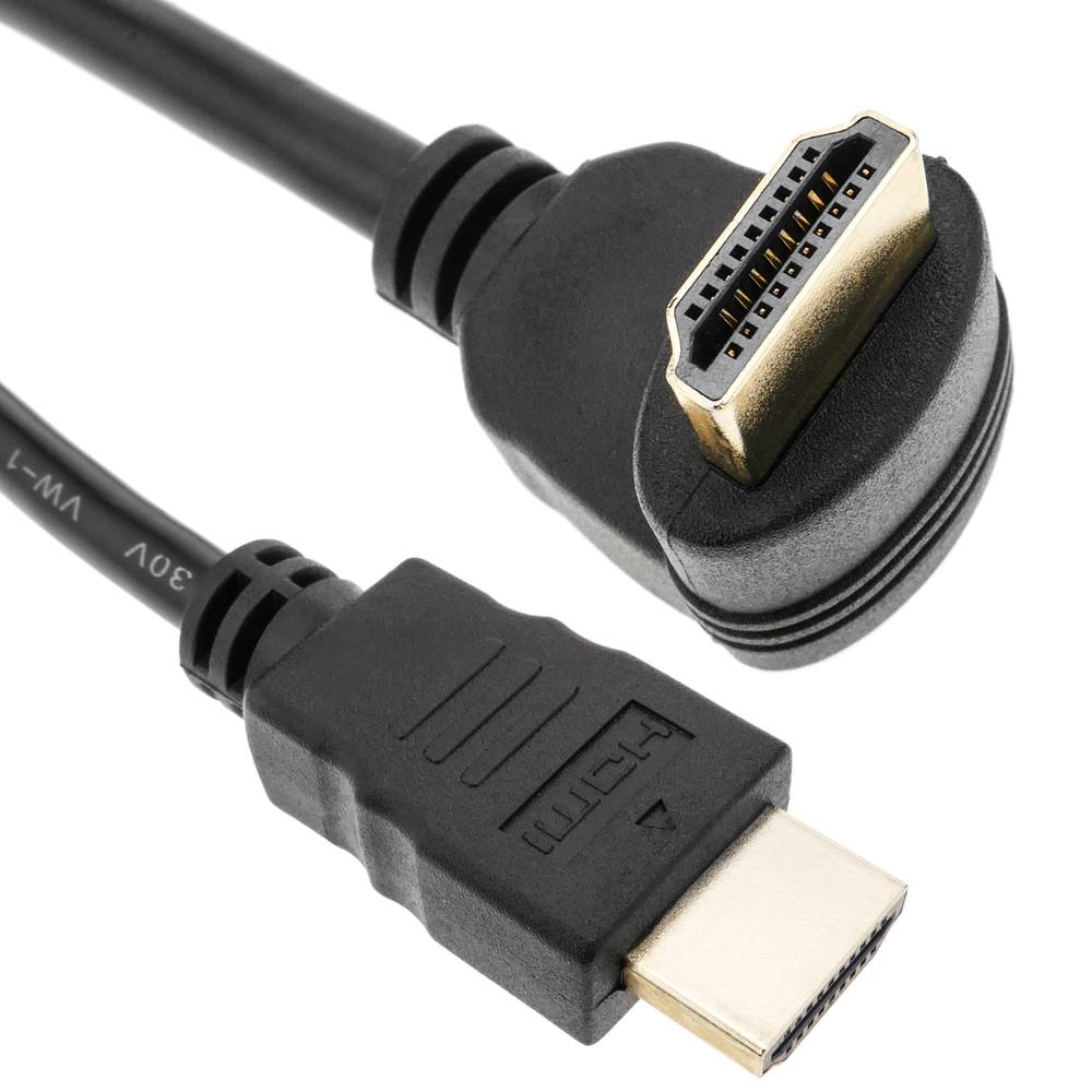 Super kątowy męski kabel HDMI 2.0 z kątem do Ultra HD 4K 1m