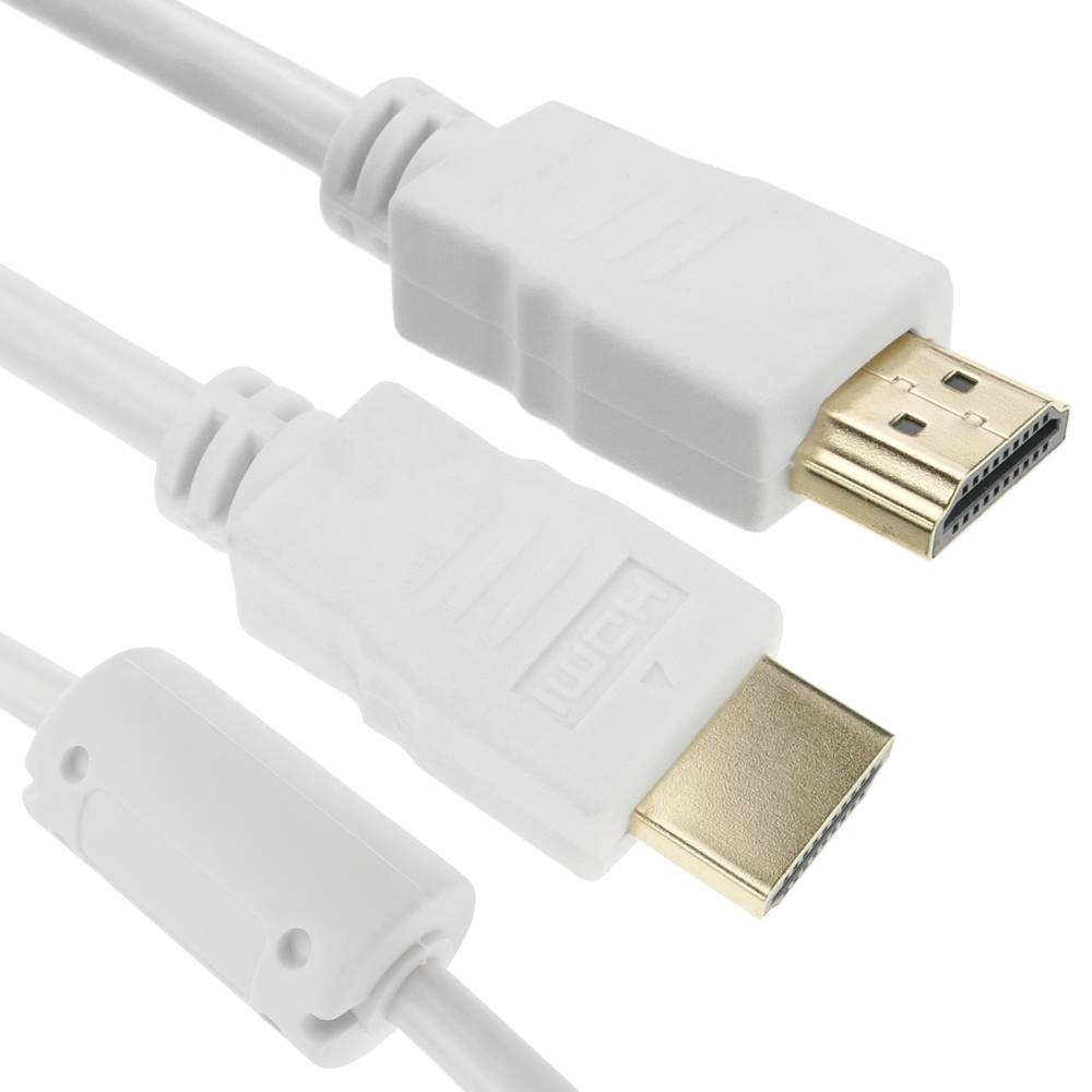 HDMI video cable 2.0 Ultra HD 4K TV male to male white 1.8 m