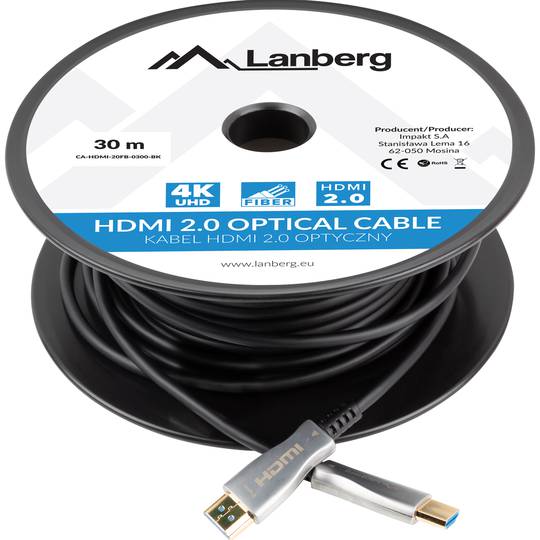 HDMI-A male 2.0 cable reel 4K AOC Lanberg 30m