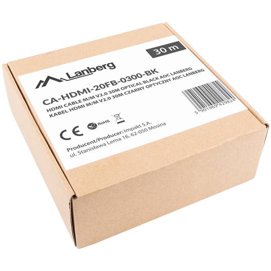 HDMI-A male 2.0 cable reel 4K AOC Lanberg 30m