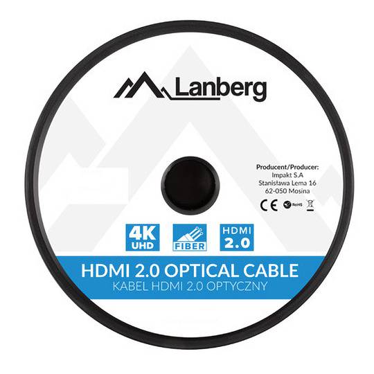 HDMI-A male 2.0 cable reel 4K AOC Lanberg 30m