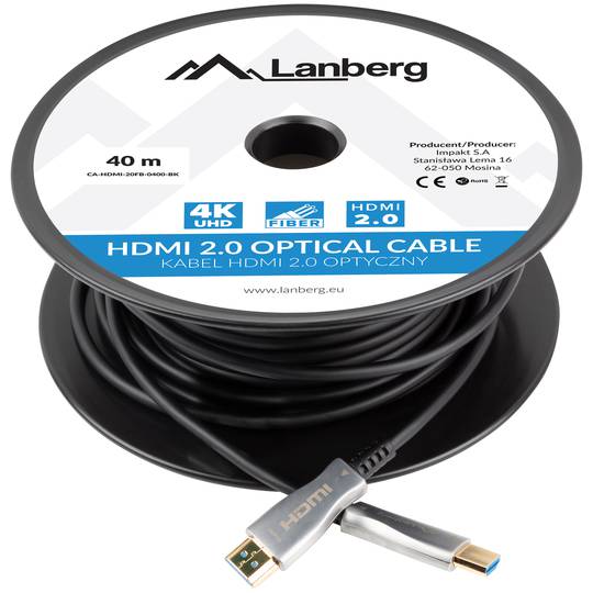 Bobina de cable HDMI-A mascle 2.0 4K AOC Lanberg 40m
