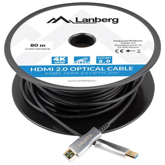 Enrolador de cabo HDMI-A macho 2.0 4K AOC Lanberg 80m
