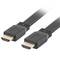 Cable HDMI Lanberg CA-HDMI-21CU-0010-BK HDMI 2.0 macho 4k PLANO de 1m Negro