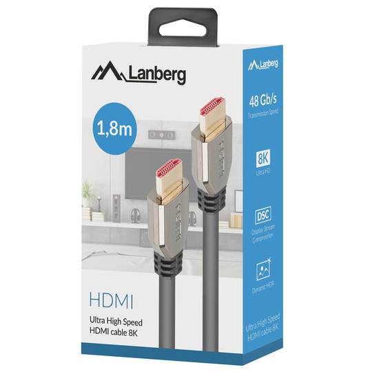 Videokabel HDMI-A male 2.1 8K 48Gb/s Lanberg 1,8m