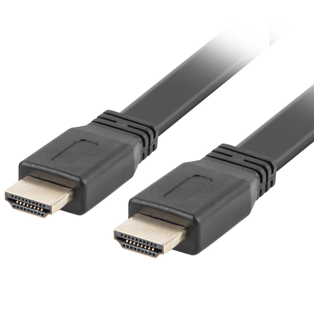 Cabo HDMI 2.0 com conector macho tipo A para conector macho tipo A Ultra HD 4k Flat 0.5m preto