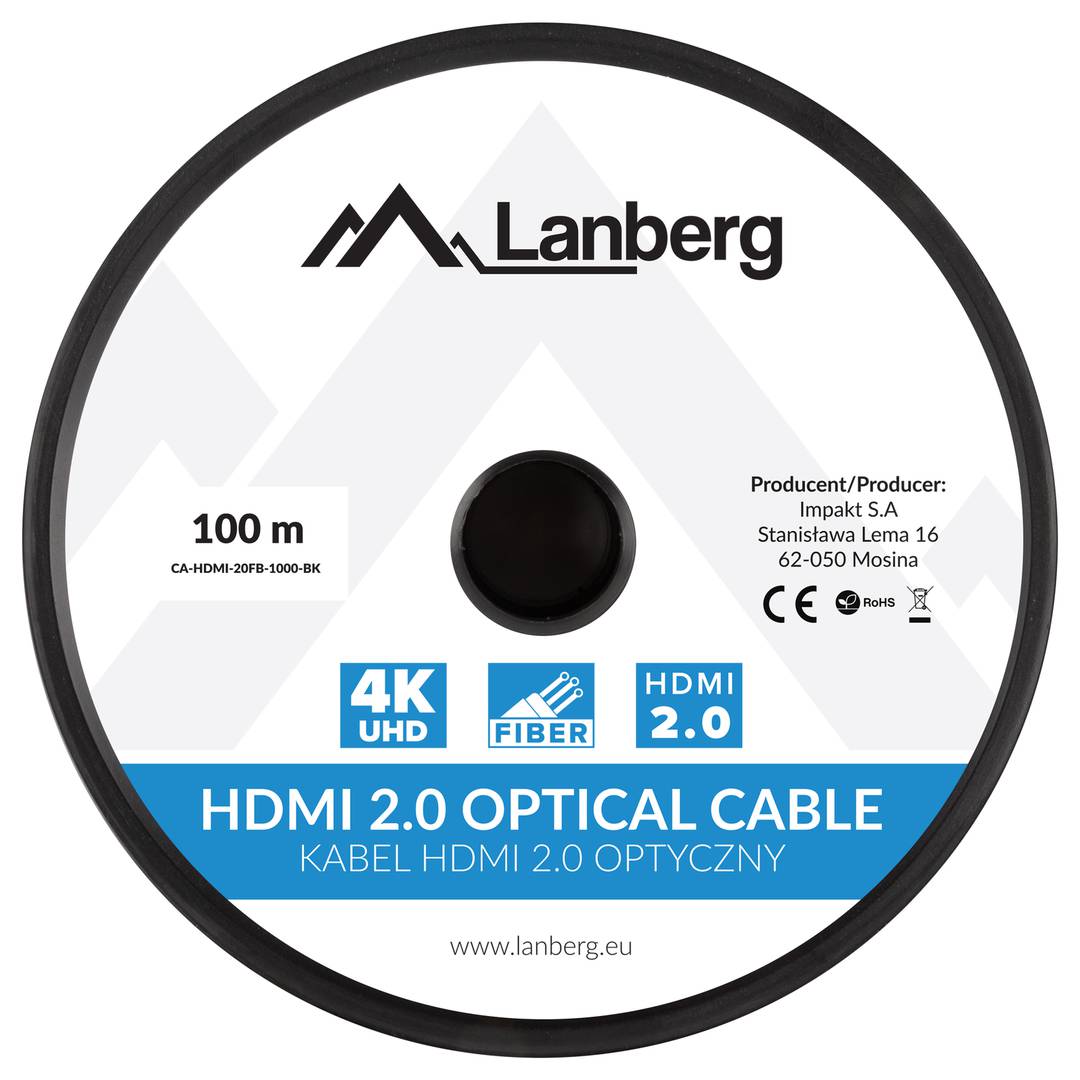 Cable de vídeo HDMI 2.0 macho Ultra HD 4K activo por fibra óptica de 100m -  Cablematic