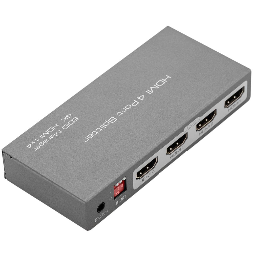 Extracteur audio HDMI - Entrée : HDMI mâle Sortie 1 : HDMI femelle Sortie 2  : Toslink femelle Sortie 3 : Micro USB femelle Sortie 4 : Jack 3.5mm  femelle Résolution maximale : 4K@30Hz