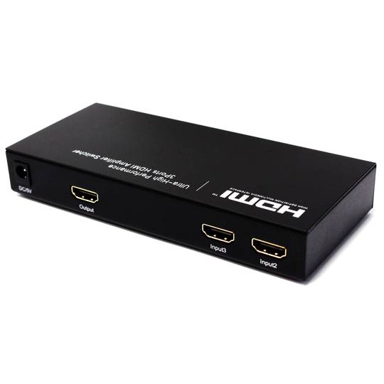 HDMI-selector met 3 ingangen 1 uitgangsaudio en met afstandsbediening