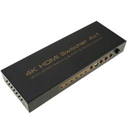 Sélecteur HDMI avec 4 entrées audio sur 1 sortie HDMI et 1 sortie audio analogique