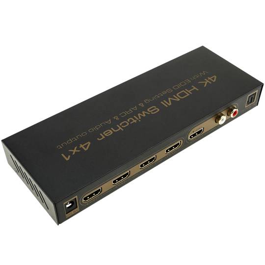 Przełącznik HDMI z 4 wejściami audio na 1 wyjście HDMI i 1 analogowe wyjście audio