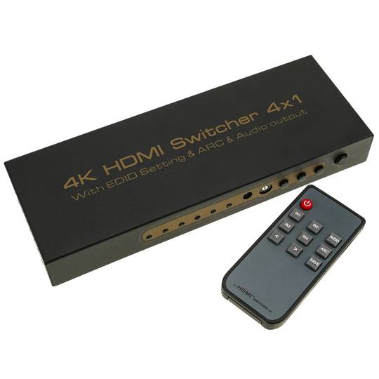Przełącznik HDMI z 4 wejściami audio na 1 wyjście HDMI i 1 analogowe wyjście audio