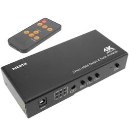 3-portowy selektor HDMI UltraHD 4K FullHD 1080p ARC SPDIF