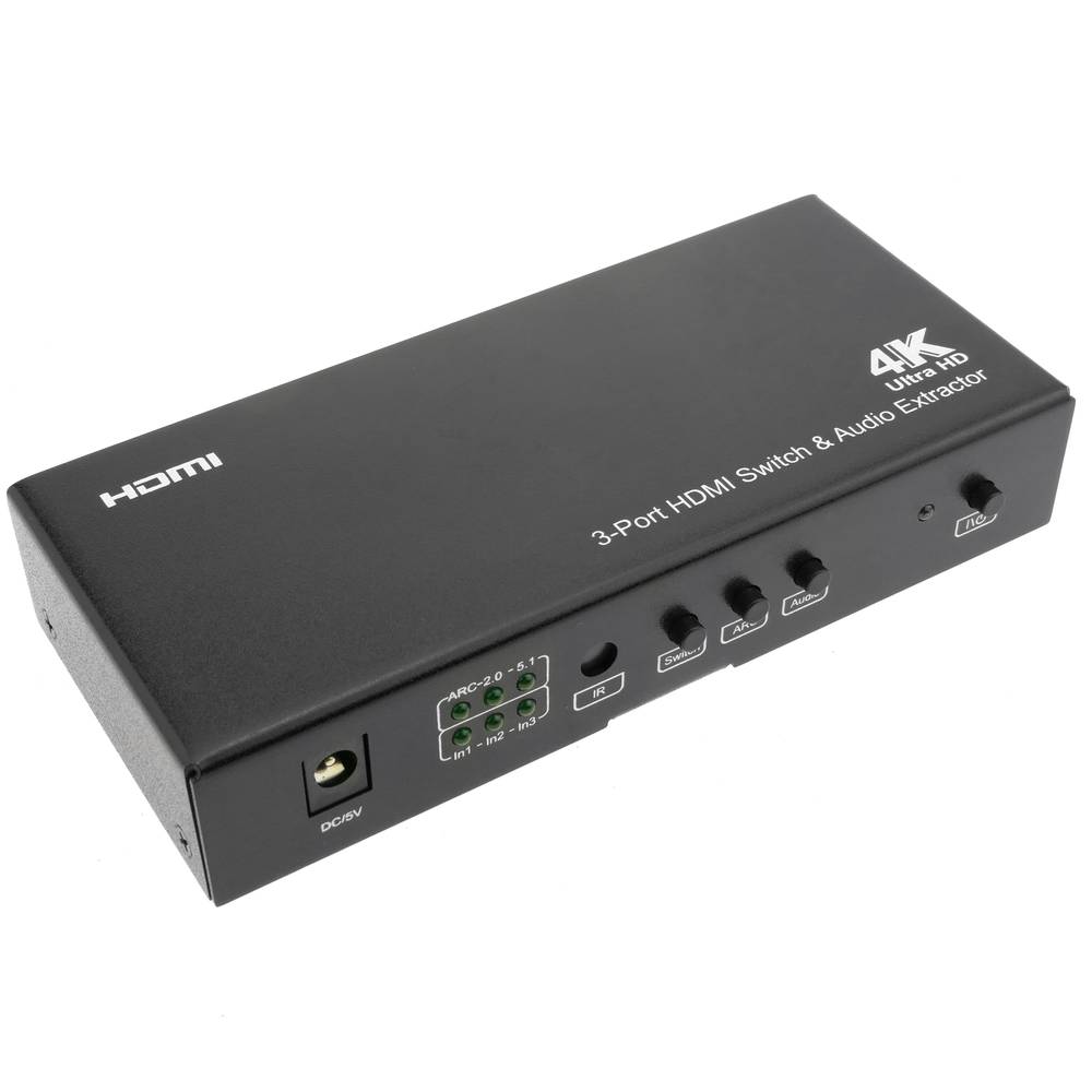 Sélecteur HDMI Commutateur 3 ports UltraHD 4K FullHD 1080p ARC SPDIF