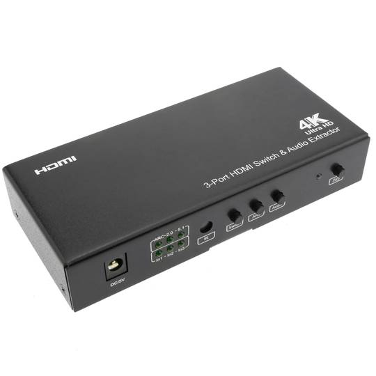 Sélecteur HDMI Commutateur 3 ports UltraHD 4K FullHD 1080p ARC SPDIF