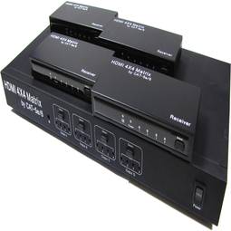 Selektor matrycy HDMI z 4 wejściami i 4 wyjściami audio dla kat. 5e i szafy 19 "