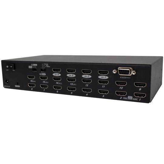 Selector matricial HDMI con audio de 4 entradas 16 salida